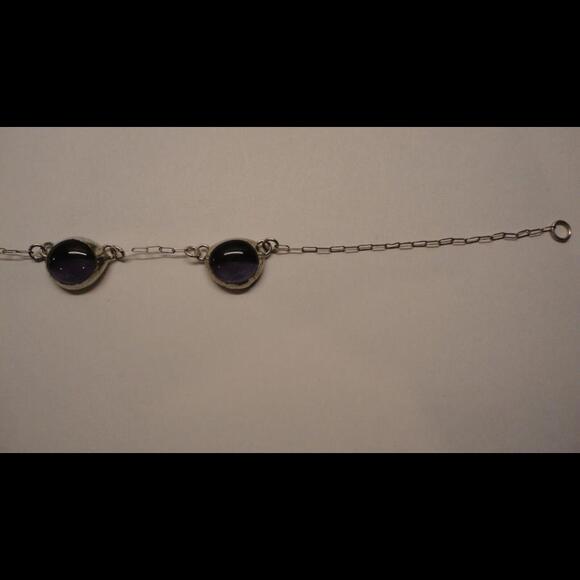 Kathleen Plate Smart Glass Purple Colored Glass Necklace - Picture 7 of 9